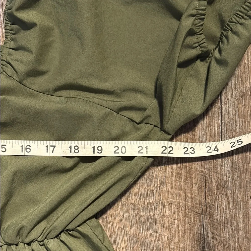Elegant Olive Midi Dress - Picture 5 of 8